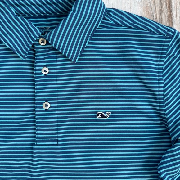 Boy's Vineyard Vines Sankaty Striped Performance Polo Size Large - Picture 7 of 8